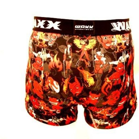 WAXX Mans Underwear Inferno Red Boxer Short Microsoft Fabric Size XS S - Picture 2 of 3